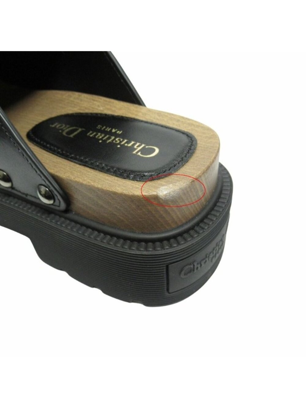 Dior Quake Leather Clog Sandals Sabot Platform 39 Black - Picture 8 of 9